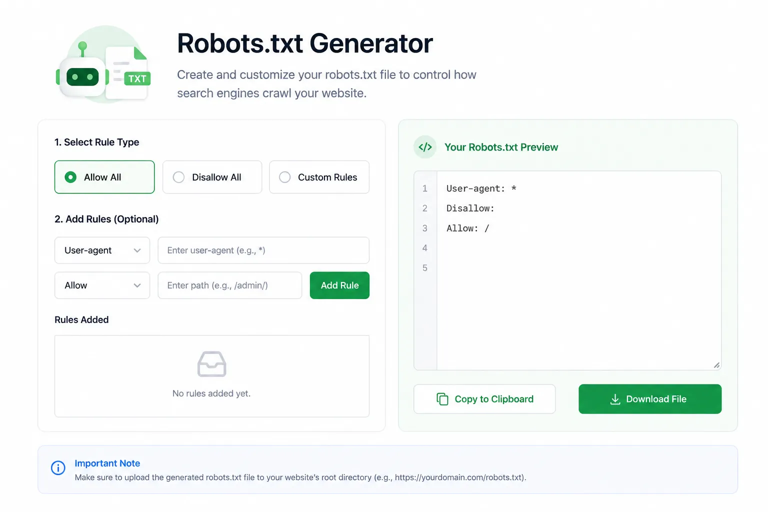 Robots.txt Generator