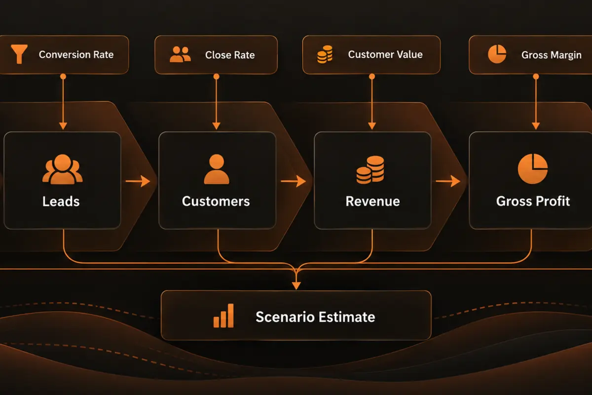 SEO ROI calculation model from organic traffic to estimated net return