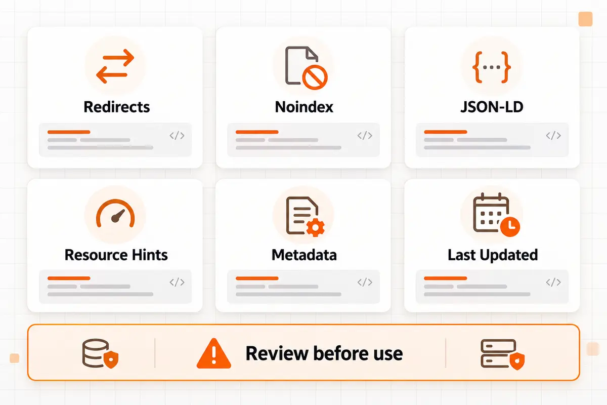 Supported WordPress SEO code snippet tasks and review reminder