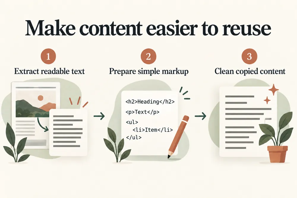 HTML and plain text conversion use cases for website owners and SEO teams