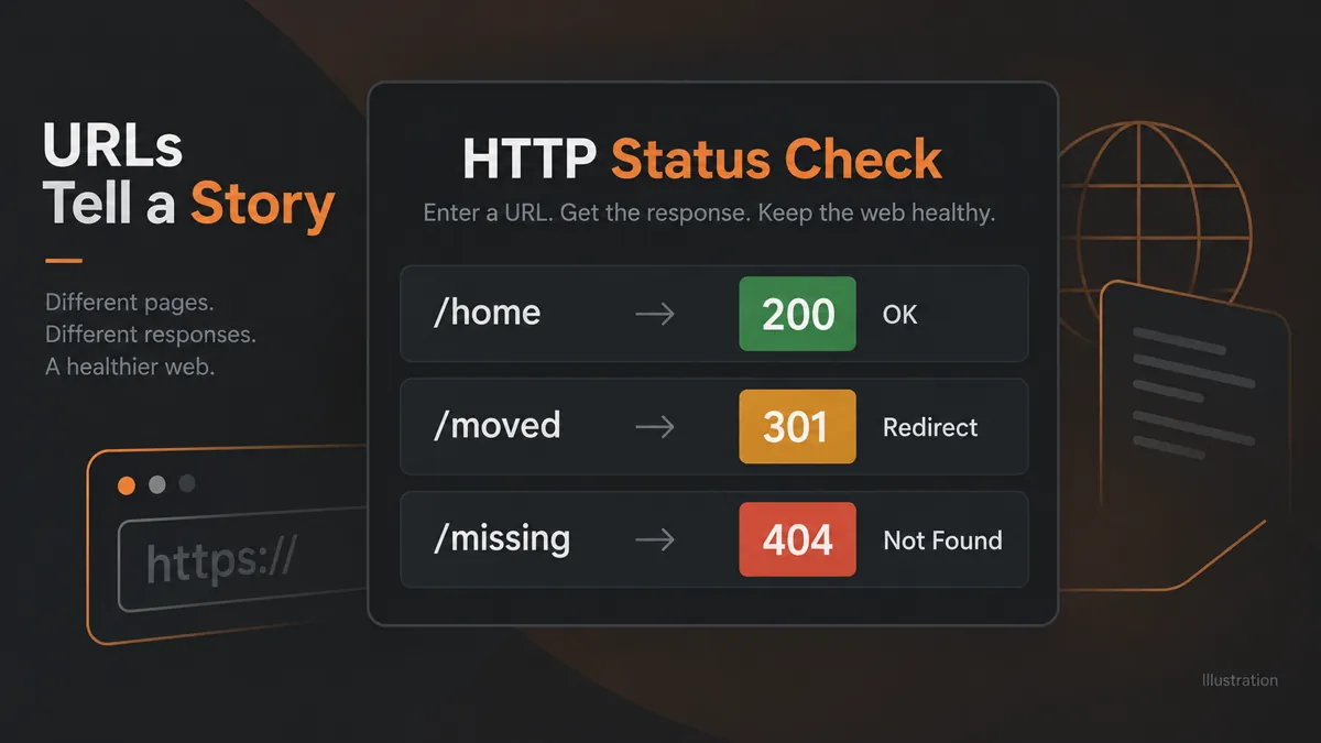 Illustration of 200 OK, 301 redirect, and 404 not found HTTP responses