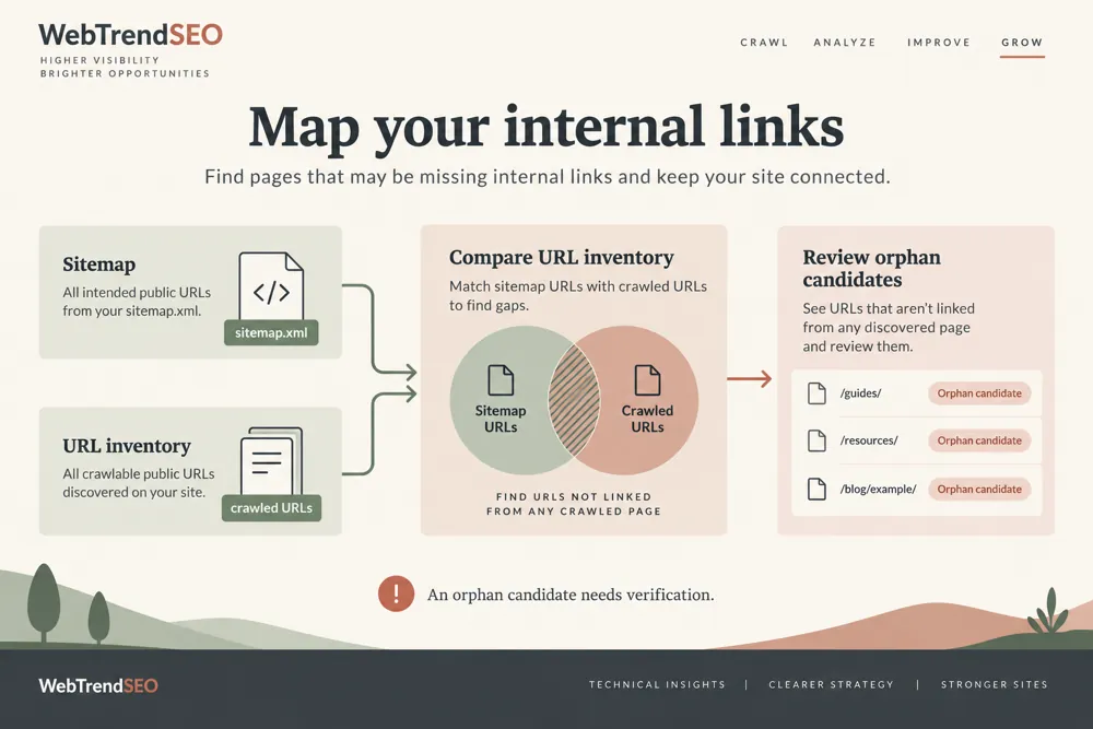 Internal link and orphan page checking workflow and practical review steps